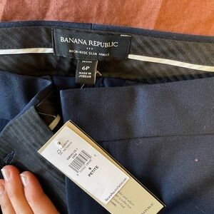 Banana Republic Navy High-Rise Slim Ankle Pants